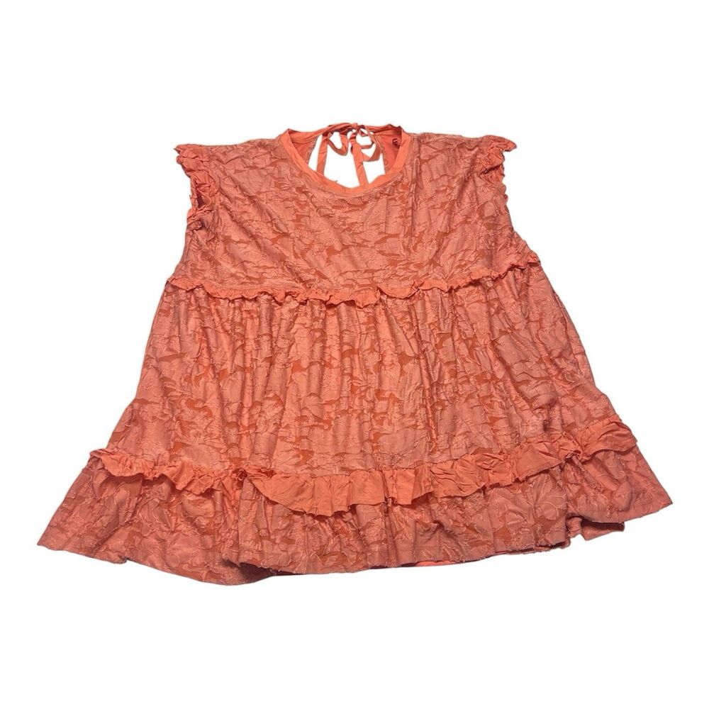 Anthropologie Pink boho Ruffle Knit Mini Dress Bow